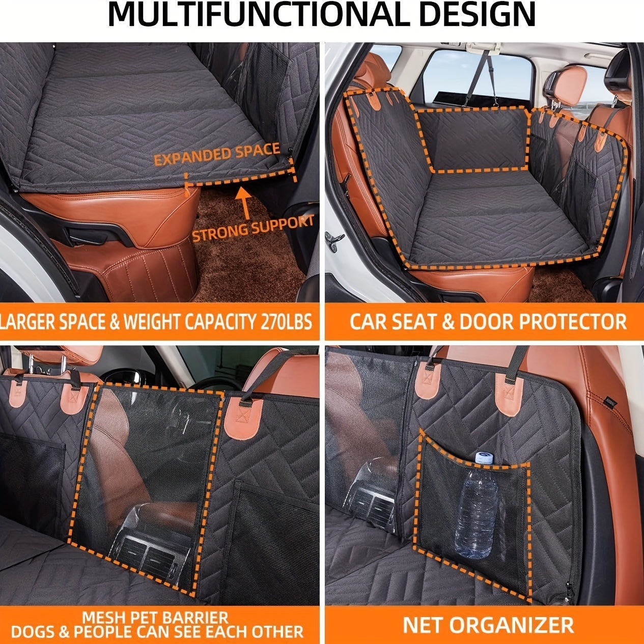 Does your car backseat look like a dog park? The ONLY seat cover with Hard-Bottom Technology that WON'T slide when it matters most.