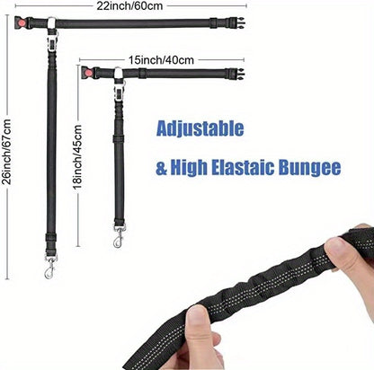 ZoomieTales TravelGuard – 2-in-1 Dog Harness & Car Seat Belt for Safer, Happier Journeys
