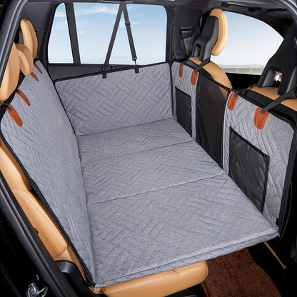 Does your car backseat look like a dog park? The ONLY seat cover with Hard-Bottom Technology that WON'T slide when it matters most.