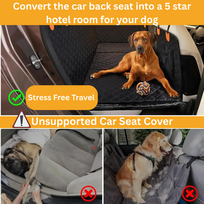 Does your car backseat look like a dog park? The ONLY seat cover with Hard-Bottom Technology that WON'T slide when it matters most.