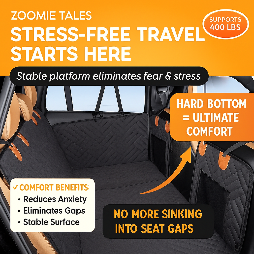 Does your car backseat look like a dog park? The ONLY seat cover with Hard-Bottom Technology that WON'T slide when it matters most.
