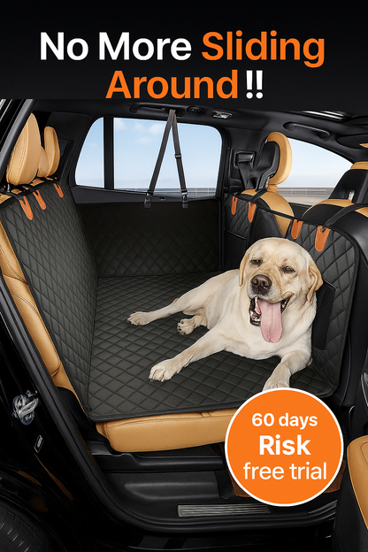 Does your car backseat look like a dog park? The ONLY seat cover with Hard-Bottom Technology that WON'T slide when it matters most.