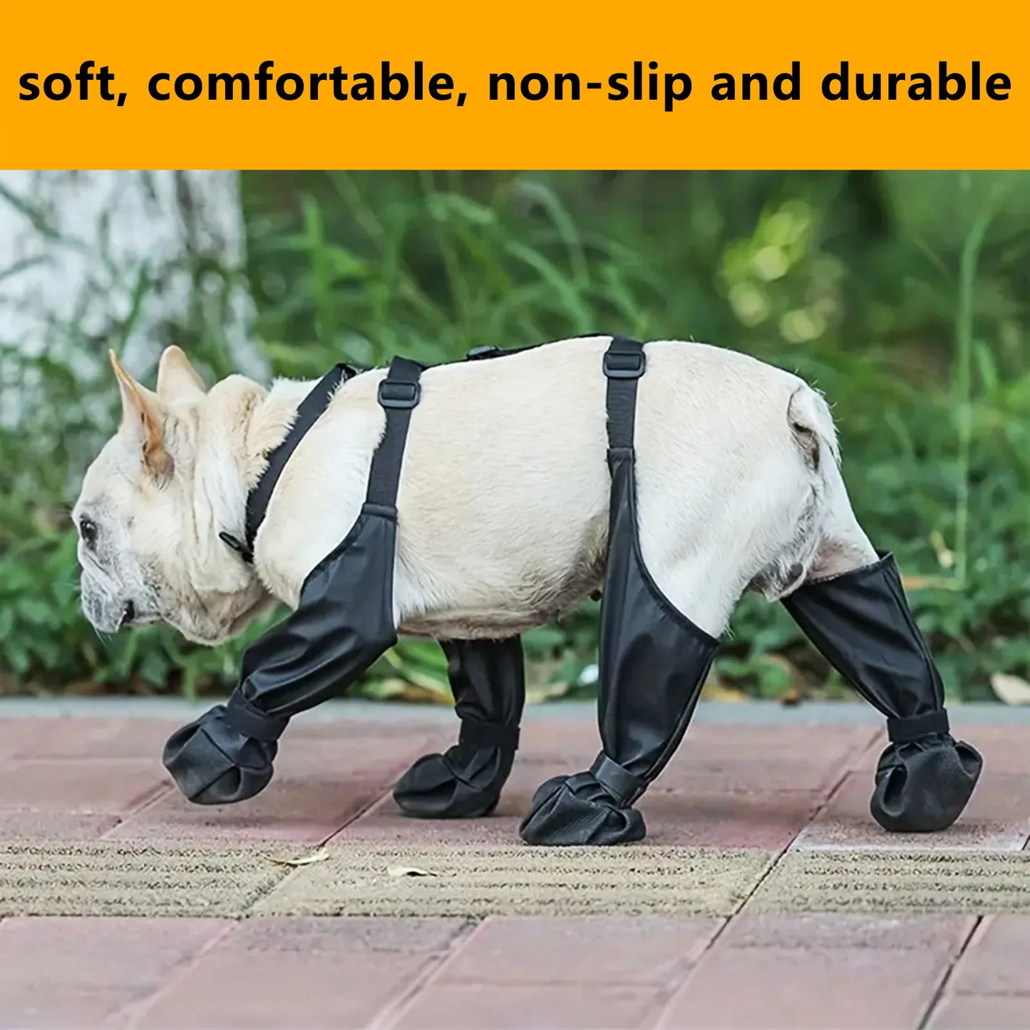 Waterproof Anti-slip Black Dog Boots