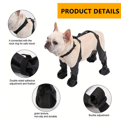 Waterproof Anti-slip Black Dog Boots