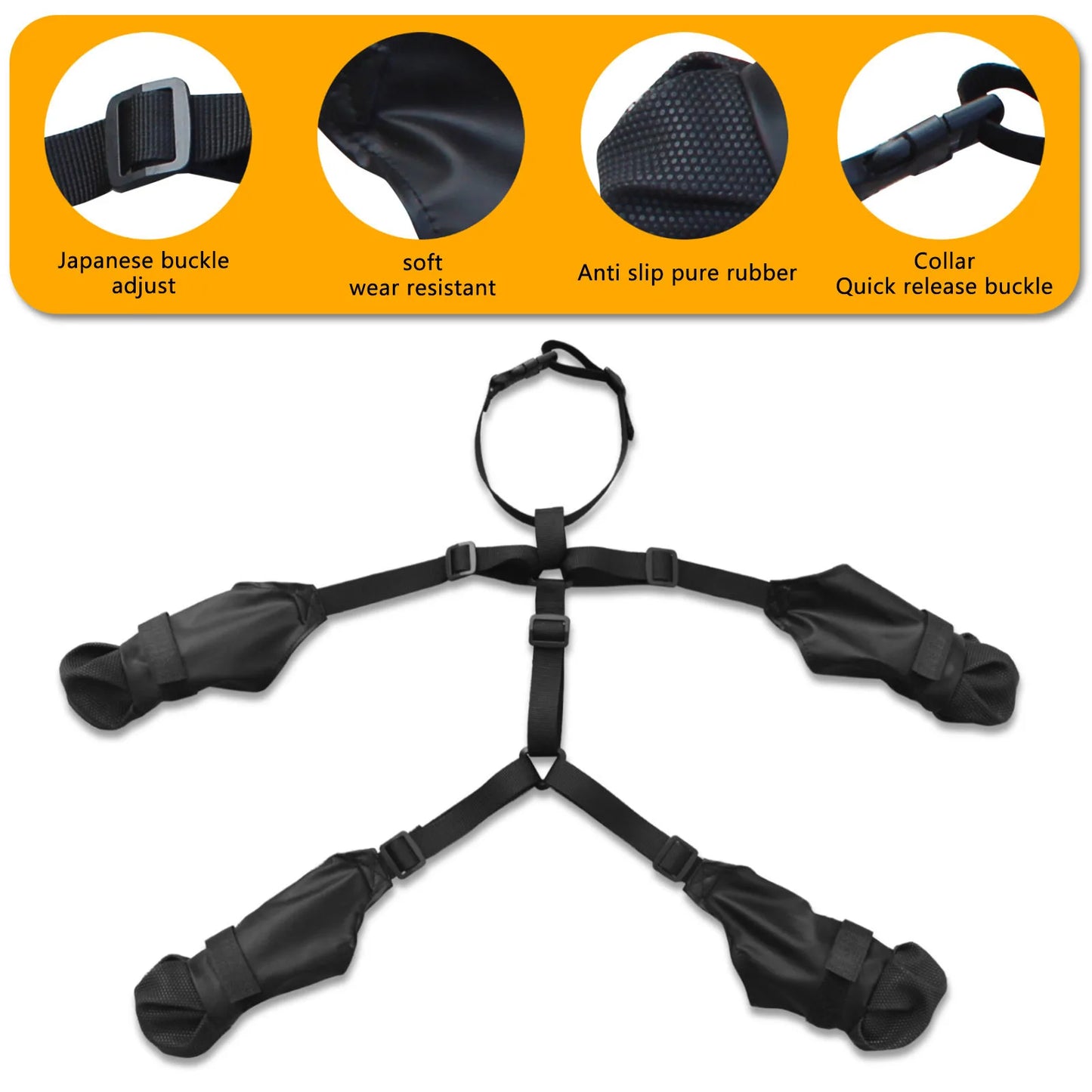 Waterproof Anti-slip Black Dog Boots