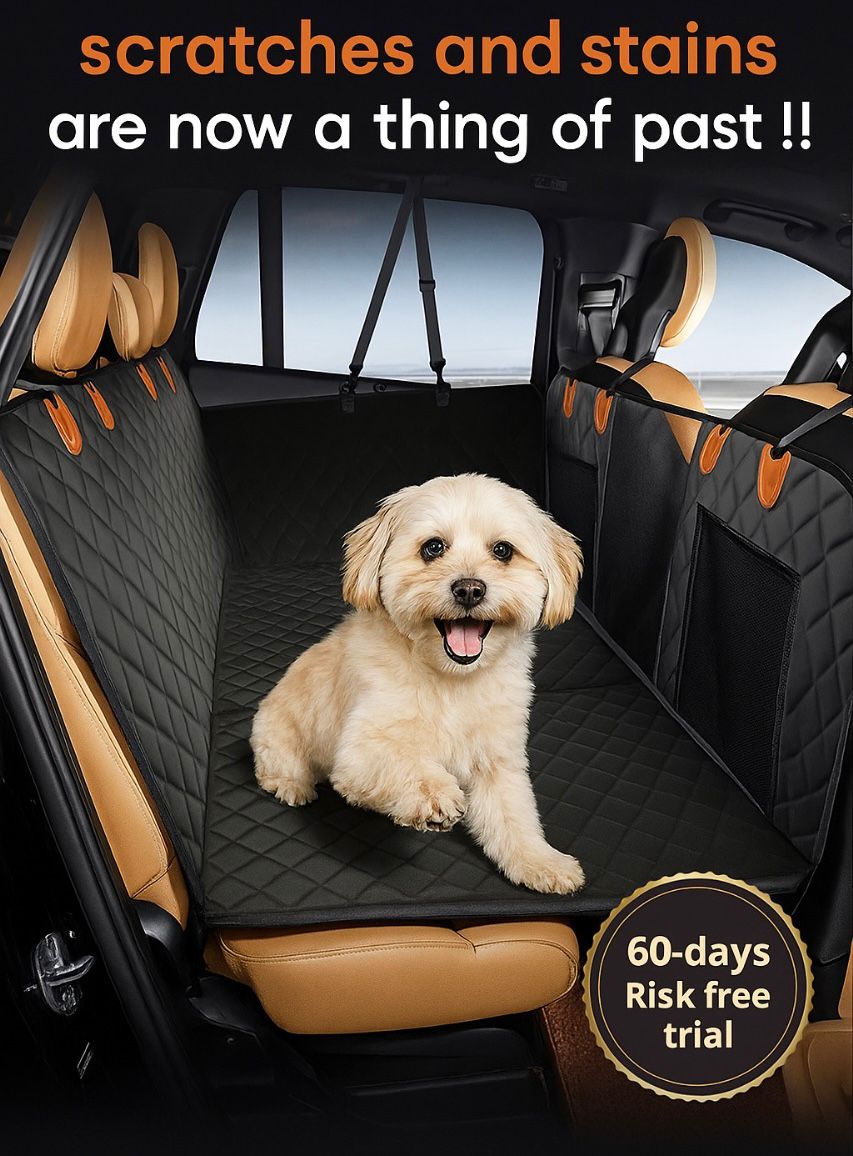 Does your car backseat look like a dog park? The ONLY seat cover with Hard-Bottom Technology that WON'T slide when it matters most.