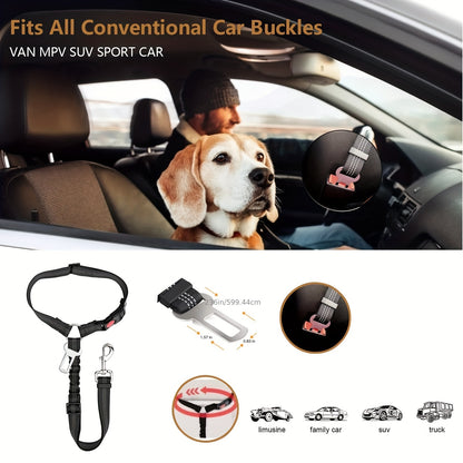 ZoomieTales TravelGuard – 2-in-1 Dog Harness & Car Seat Belt for Safer, Happier Journeys