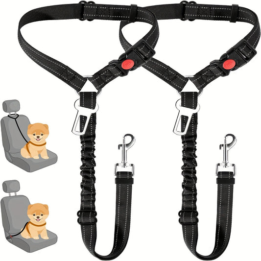 ZoomieTales TravelGuard – 2-in-1 Dog Harness & Car Seat Belt for Safer, Happier Journeys