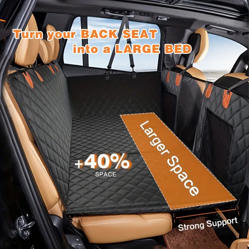 Does your car backseat look like a dog park? The ONLY seat cover with Hard-Bottom Technology that WON'T slide when it matters most.